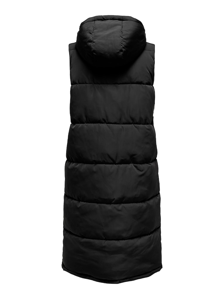 ONLY Black Hooded Longline Gilet - Image 5 of 5 ONLY Black Hooded Longline Gilet - Image 5 of 5