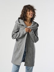 ONLY Grey Hooded Smart Coat - Image 1 of 8