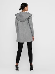 ONLY Grey Hooded Smart Coat - Image 3 of 8