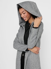 ONLY Grey Hooded Smart Coat - Image 6 of 8