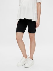 Mamalicious Black Maternity Jersey Cycling 100% Cotton Shorts 2 Pack - Image 1 of 9