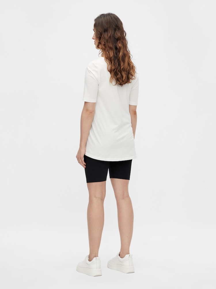 Mamalicious Black Maternity Jersey Cycling 100% Cotton Shorts 2 Pack - Image 2 of 9