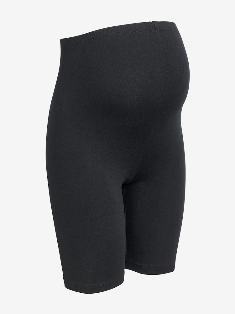 Mamalicious Black Maternity Jersey Cycling 100% Cotton Shorts 2 Pack - Image 9 of 9