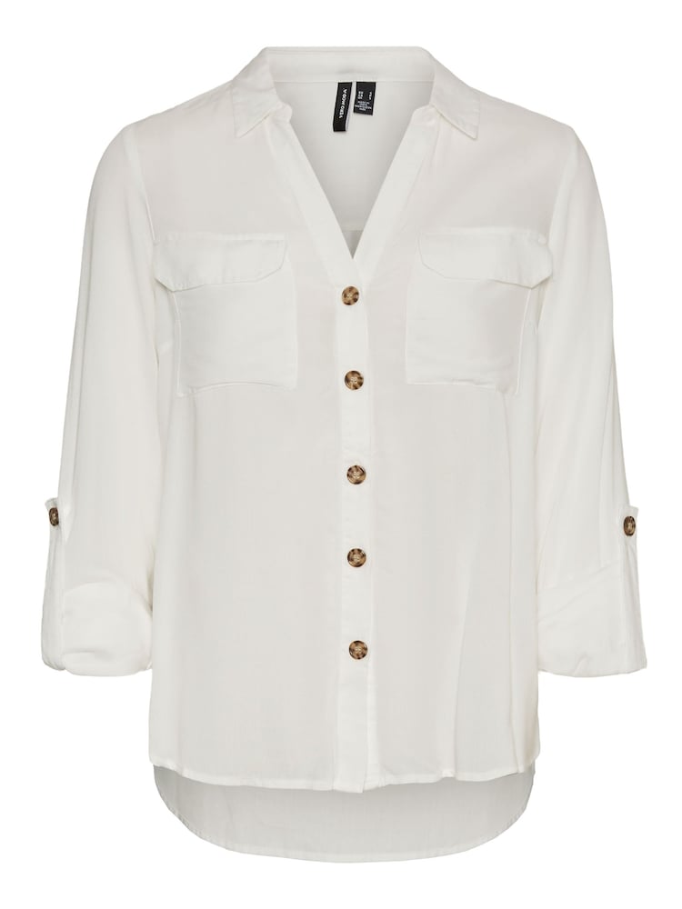 VERO MODA White Tortoise Button Stripe Shirt - Image 7 of 7