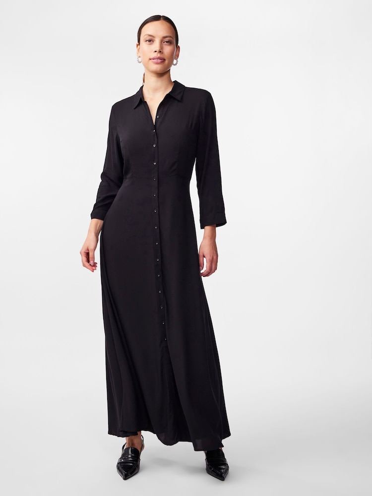 YAS Black Maxi Length Shirt Dress - Image 1 of 6 YAS Black Maxi Length Shirt Dress - Image 1 of 6