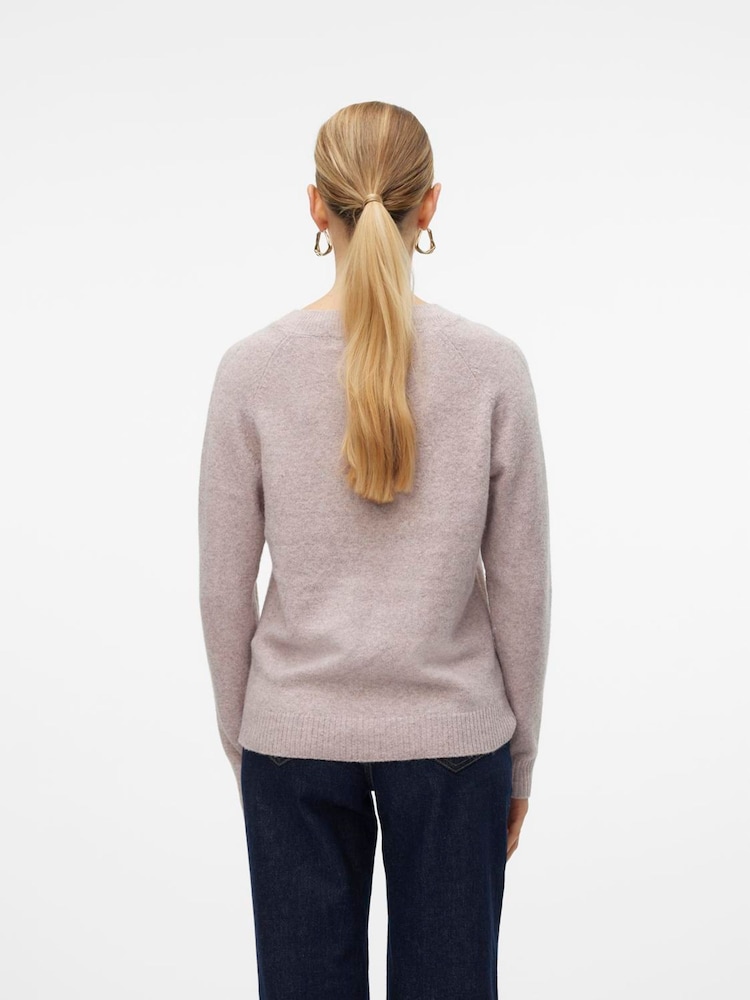 VERO MODA Pink Round Neck Soft Touch Cosy Knitted Jumper - Image 2 of 6 VERO MODA Pink Round Neck Soft Touch Cosy Knitted Jumper - Image 2 of 6
