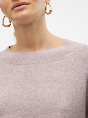 VERO MODA Pink Round Neck Soft Touch Cosy Knitted Jumper - Image 4 of 6