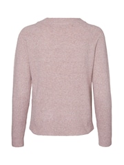 VERO MODA Pink Round Neck Soft Touch Cosy Knitted Jumper - Image 6 of 6