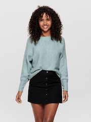 ONLY Blue Textured Batwing Loose Fit Knitted Jumper - Image 1 of 5