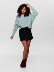 ONLY Blue Textured Batwing Loose Fit Knitted Jumper - Image 3 of 5