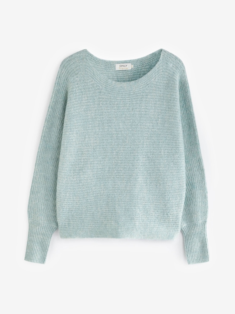 ONLY Blue Textured Batwing Loose Fit Knitted Jumper - Image 5 of 5