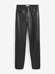 ONLY Black Tall High Waisted Faux Leather Workwear Trousers - Image 7 of 8