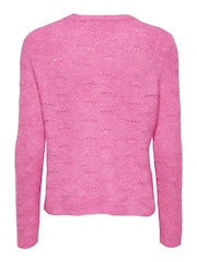 ONLY Pink Pointelle Knitted Round Neck Jumper - Image 7 of 7