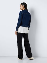 NOISY MAY Dark Blue Fitted Denim Jacket - Image 2 of 5