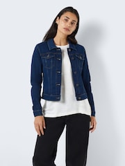 NOISY MAY Dark Blue Fitted Denim Jacket - Image 5 of 5