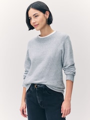 VERO MODA Grey Round Neck Knitted Jumper - Image 1 of 7