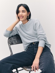 VERO MODA Grey Round Neck Knitted Jumper - Image 5 of 7