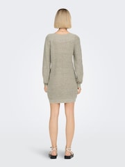 JDY Natural Slash Neck Knitted Mini Jumper Dress - Image 3 of 6