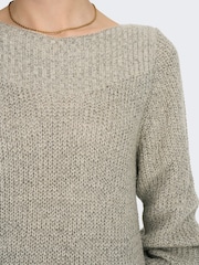JDY Natural Slash Neck Knitted Mini Jumper Dress - Image 5 of 6