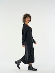 ONLY Black V-Neck Midi Knitted Jumper Dress - Image 1 of 6
