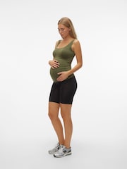 Mamalicious Black Maternity Over The Bump 100% Cotton Seamless Support Shorts - Image 3 of 6