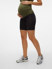Mamalicious Black Maternity Over The Bump 100% Cotton Seamless Support Shorts - Image 4 of 6