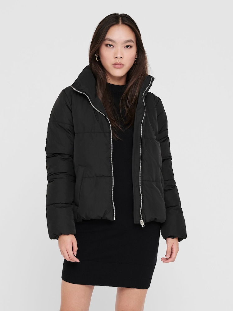 JDY Black Padded 100% Cotton Jacket - Image 1 of 5