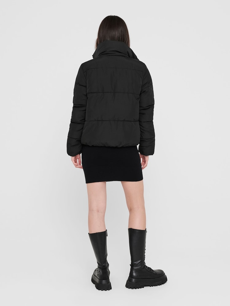 JDY Black Padded 100% Cotton Jacket - Image 2 of 5