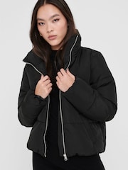 JDY Black Padded 100% Cotton Jacket - Image 4 of 5