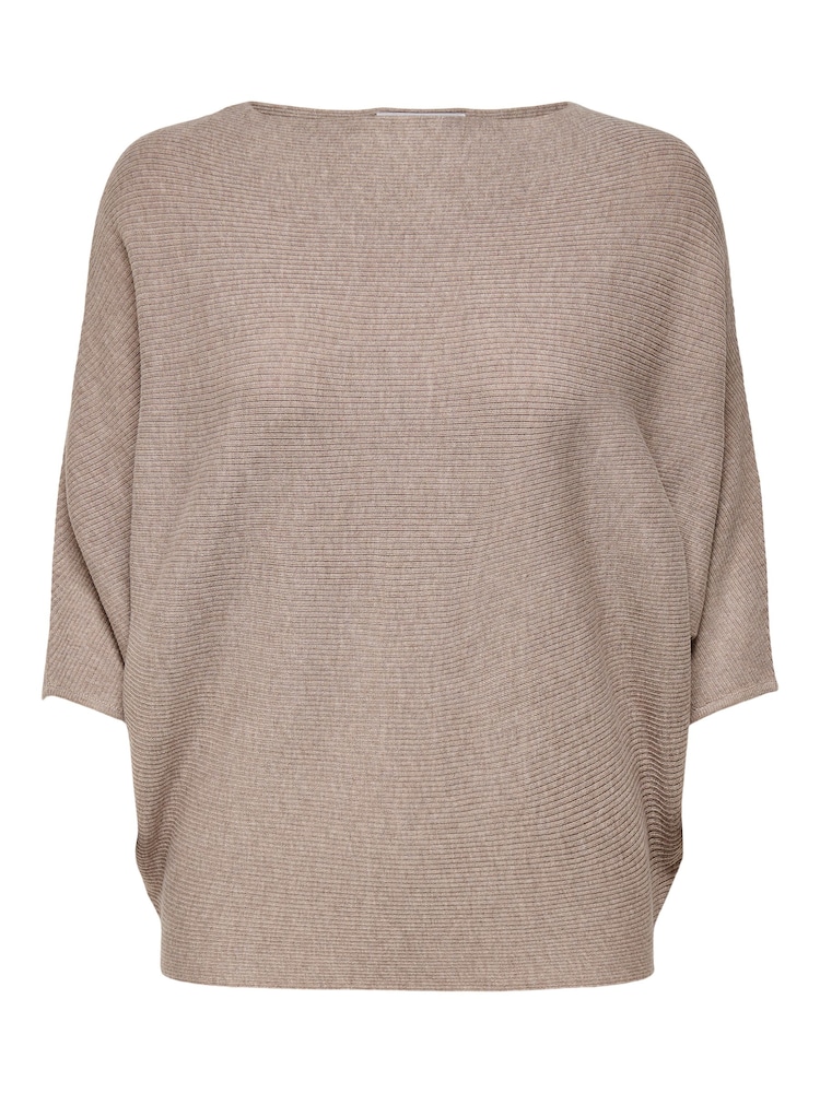 JDY Grey Knitted Batwing 100% Cotton Jumper - Image 6 of 6