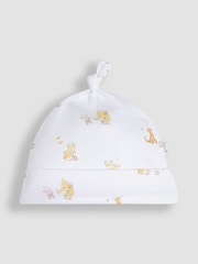 JoJo Maman Bébé Cream Winnie The Pooh Print Sleepsuit & Hat Set - Image 5 of 8