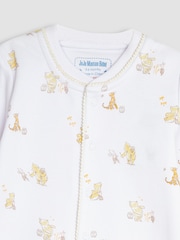 JoJo Maman Bébé Cream Winnie The Pooh Print Sleepsuit & Hat Set - Image 6 of 8