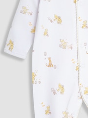 JoJo Maman Bébé Cream Winnie The Pooh Print Sleepsuit & Hat Set - Image 8 of 8