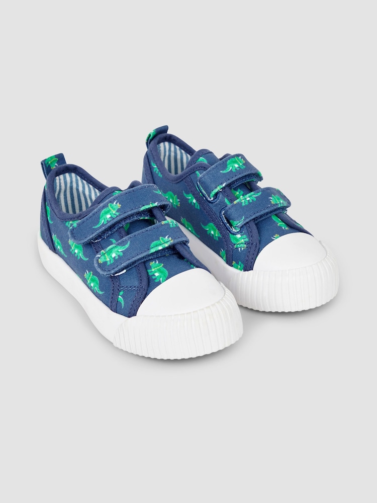 JoJo Maman Bébé Blue Dinosaur Pumps - Image 1 of 6