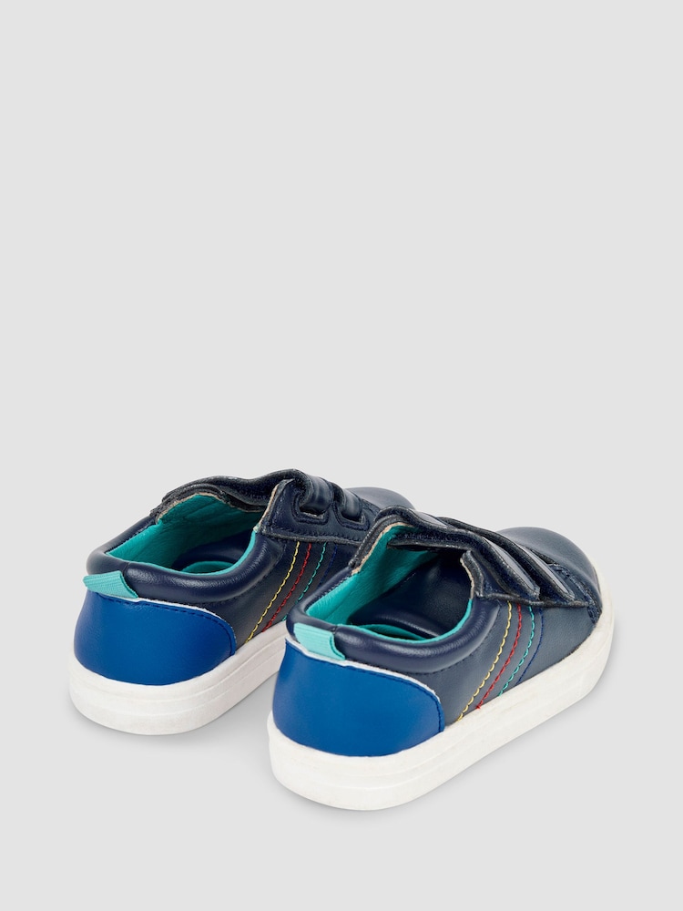JoJo Maman Bébé Navy Leather Trainers - Image 2 of 4