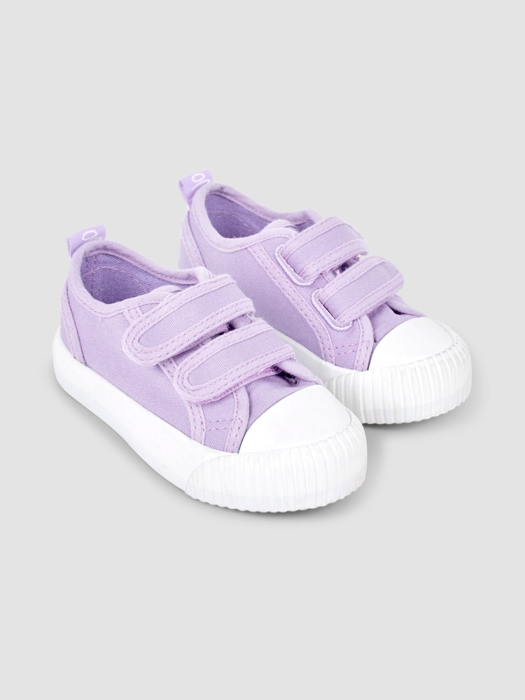 JoJo Maman Bébé Lilac Canvas Pumps - Image 1 of 6