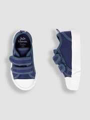 JoJo Maman Bébé Navy Blue Canvas Pumps - Image 3 of 5