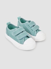 JoJo Maman Bébé Khaki Green Canvas Pumps - Image 1 of 5