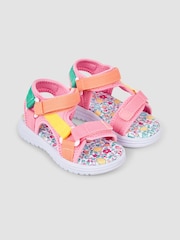 JoJo Maman Bébé Pink Colour Block Sandals - Image 1 of 4
