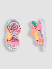 JoJo Maman Bébé Pink Colour Block Sandals - Image 3 of 4