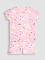JoJo Maman Bébé Pink 2-Pack Unicorn Jersey Pyjamas - Image 3 of 9