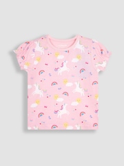 JoJo Maman Bébé Pink 2-Pack Unicorn Jersey Pyjamas - Image 5 of 9