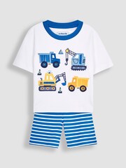JoJo Maman Bébé White Construction Appliqué Jersey Pyjamas - Image 2 of 5