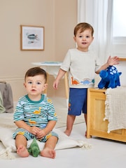 JoJo Maman Bébé Green 2-Pack Dinosaur Jersey Pyjamas - Image 1 of 9