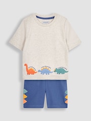 JoJo Maman Bébé Green 2-Pack Dinosaur Jersey Pyjamas - Image 3 of 9