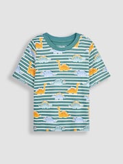 JoJo Maman Bébé Green 2-Pack Dinosaur Jersey Pyjamas - Image 5 of 9