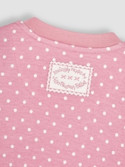 JoJo Maman Bébé Pink Bunny Appliqué Zip Sleepsuit - Image 3 of 3