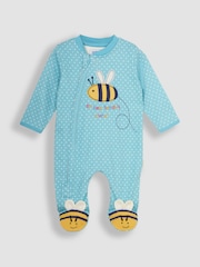 Duck Egg Bee - JoJo Maman Bebé Pijama con apliques y cremallera - Imagen 4 de 6