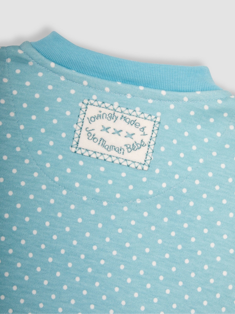 JoJo Maman Bébé Duck Egg Bee Appliqué Zip Sleepsuit - Image 7 of 7