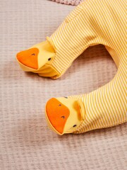 JoJo Maman Bébé Yellow Duck Appliqué Zip Sleepsuit - Image 2 of 6